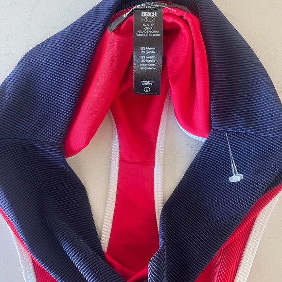 Beach Riot Emmy High-Waist Bikini Bottom Red Americana Colorblock - Picture 9 of 13